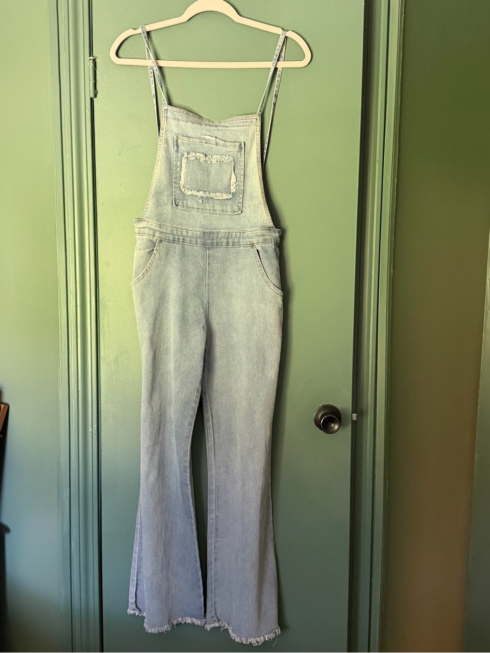 POL Light Blue Denim Overalls - Women's Flared Jeans 100% cotton boutique